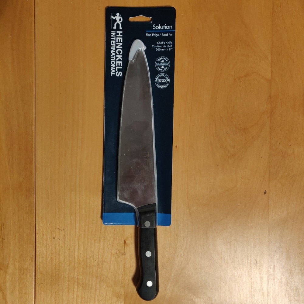 HENCKELS Solution Chef's Knife, 8-inch, Black/Stainless Steel - New
